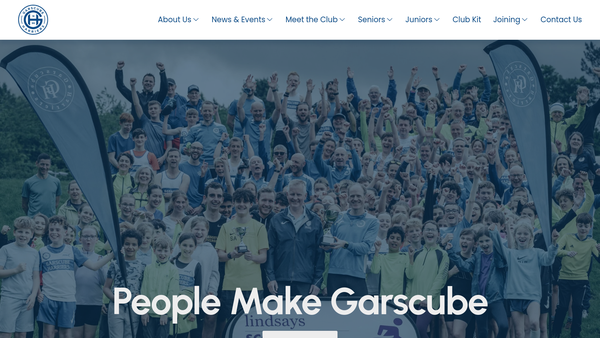 Screenshot of the Garscube Harriers website