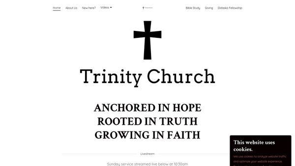 Screenshot of the Trinity Church Crook of Devon, United Free Church of Scotland website