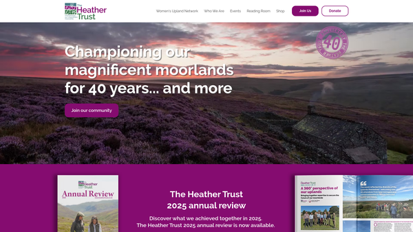 Screenshot of the The Heather Trust (SCIO) website