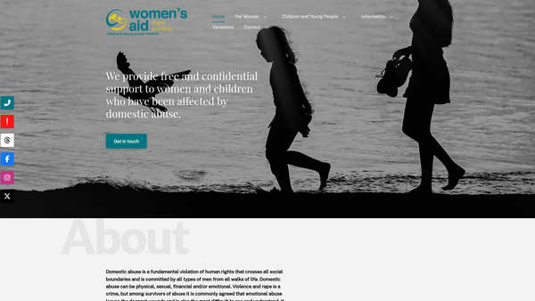 Screenshot of the Argyll and Bute Women's Aid SCIO website