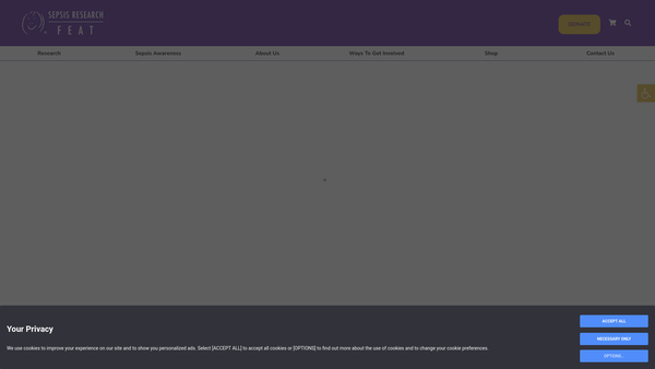Screenshot of the Sepsis Research (FEAT) SCIO website