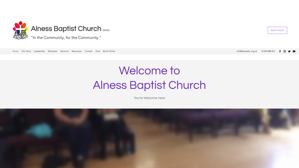 Screenshot of the Alness Baptist Church SCIO website