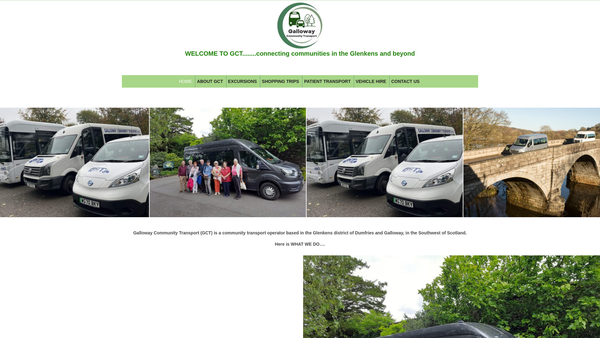 Screenshot of the Galloway Community Transport (SCIO) website