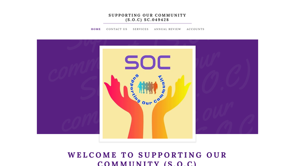 Screenshot of the Supporting Our Community (SOC) website