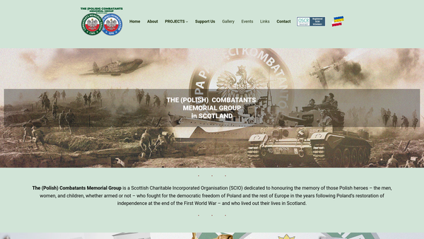 Screenshot of the Combatants Memorial Group in Scotland website
