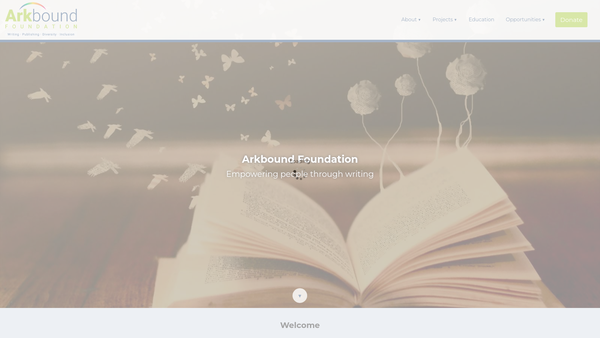 Screenshot of the Arkbound Foundation website