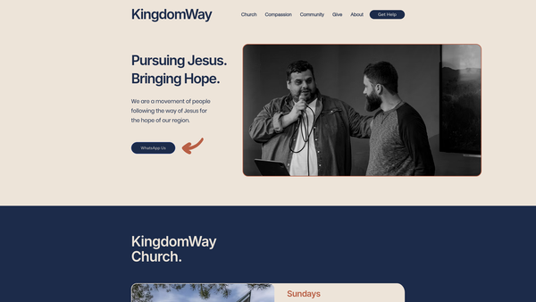 Screenshot of the Grace Church Family website