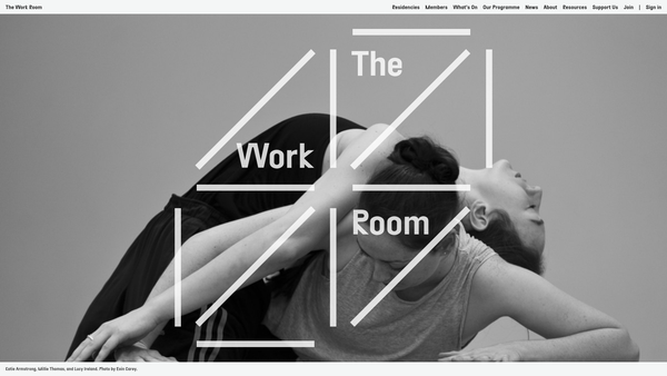 Screenshot of the The Work Room (Dance) website
