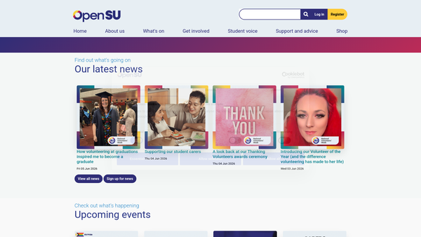 Screenshot of the The Open University Students Association Limited website