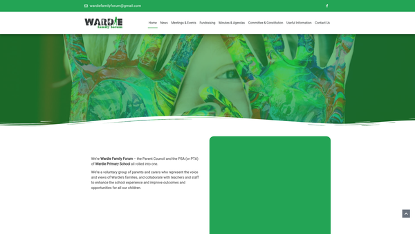 Screenshot of the Wardie Family Forum website
