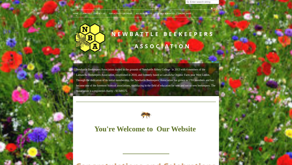Screenshot of the Newbattle Beekeepers Association website