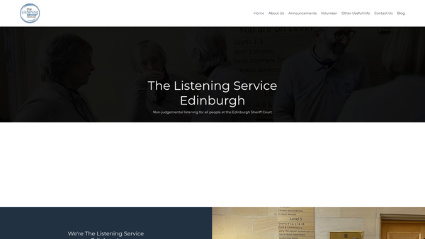 Screenshot of the The Listening Service Edinburgh ( SCIO) website