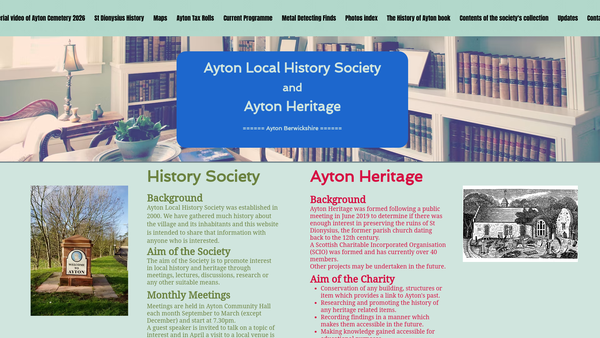 Screenshot of the Ayton Heritage website