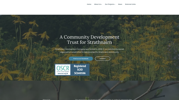 Screenshot of the Strathnairn Development Company website