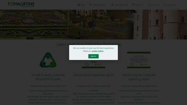 Screenshot of the Formartine Rural Partnership website