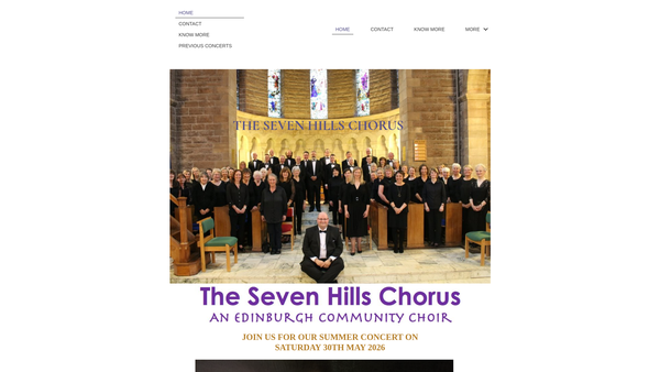 Screenshot of the The Seven Hills Chorus website