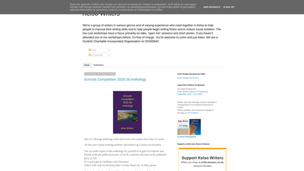 Screenshot of the Kelso Writers website