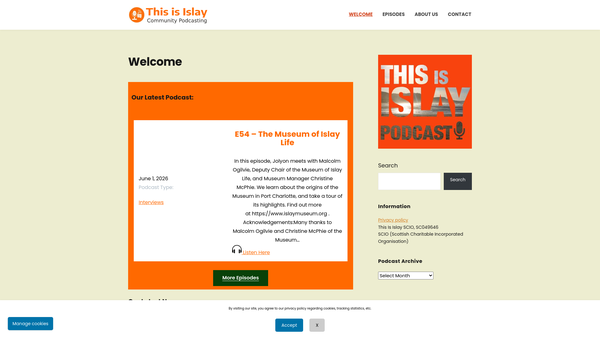 Screenshot of the This Is Islay SCIO website