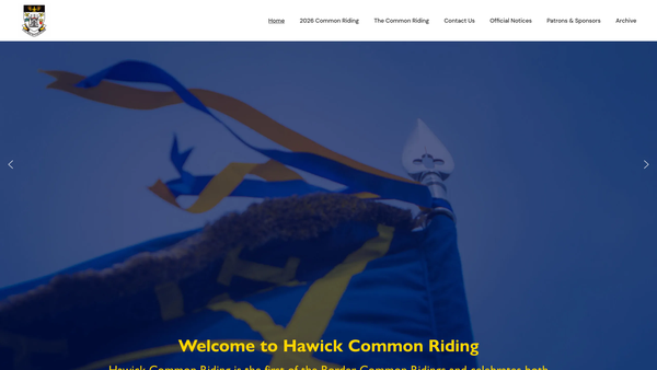 Screenshot of the Hawick Common Riding Committee SCIO website
