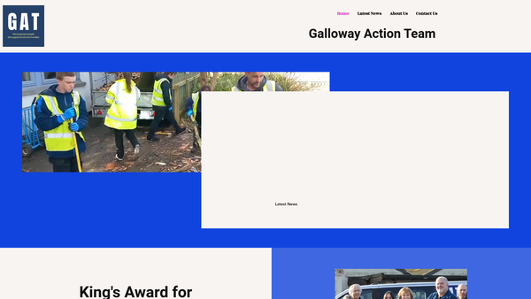 Screenshot of the Galloway Action Team website