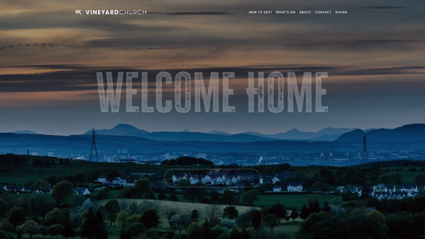 Screenshot of the East Kilbride Vineyard Church website