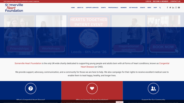 Screenshot of the Somerville Heart Foundation website