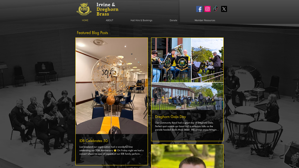 Screenshot of the Irvine and Dreghorn Brass website