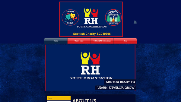 Screenshot of the RH Youth Organisation website