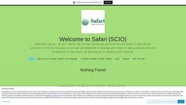Screenshot of the Safari (SCIO) website
