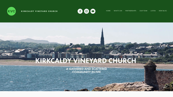 Screenshot of the Kirkcaldy Vineyard Church website