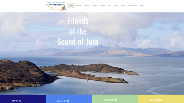 Screenshot of the Friends of the Sound of Jura website