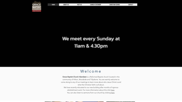 Screenshot of the Grace Baptist Church Aberdeen website