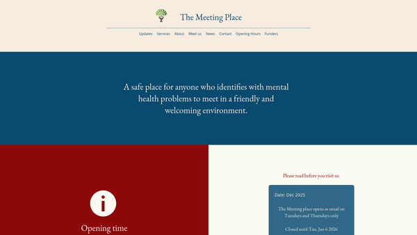 Screenshot of the The Meeting Place (Dunoon) website