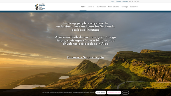 Screenshot of the Scottish Geology Trust website