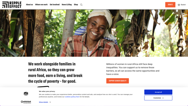 Screenshot of the Ripple Effect International website