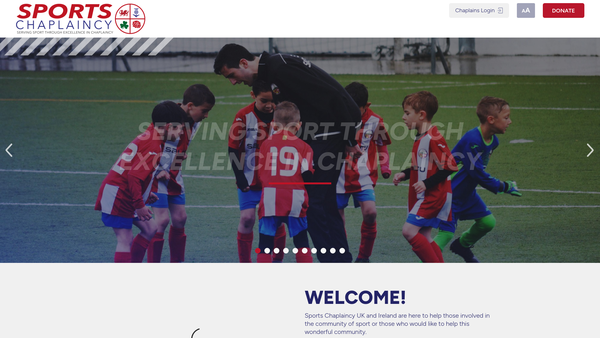 Screenshot of the Sports Chaplaincy UK website