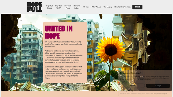Screenshot of the HopeFull (SCIO) website