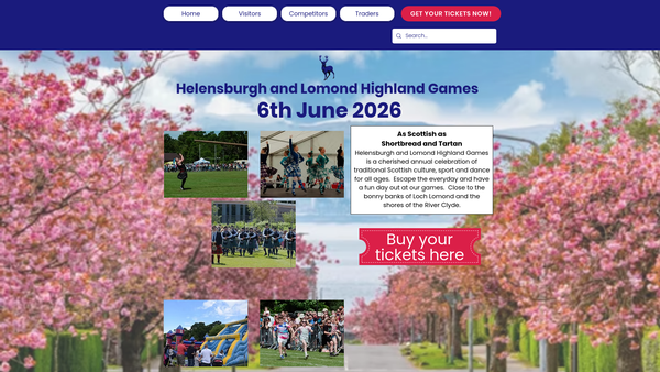 Screenshot of the Helensburgh and Lomond Highland Games (SCIO) website