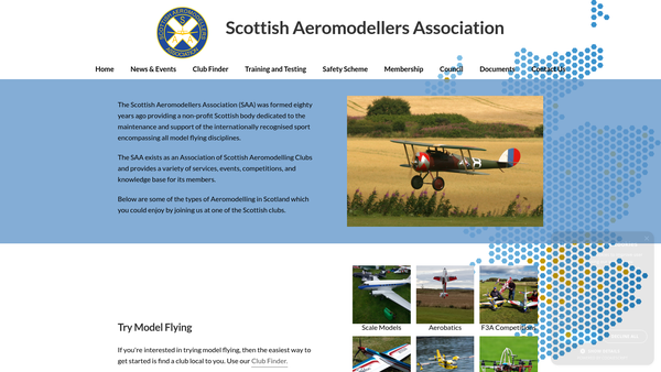 Screenshot of the The Aeromodellers Association(Scotland) Ltd website