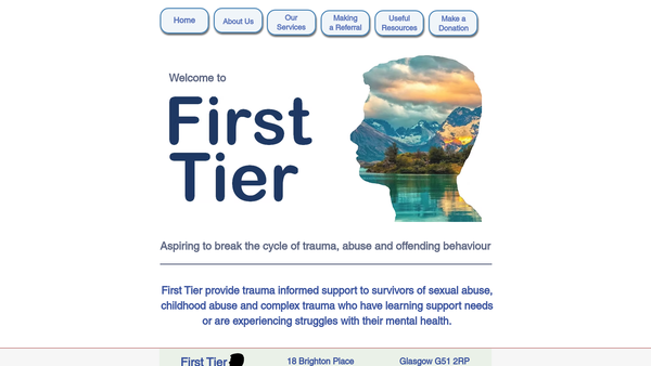 Screenshot of the First Tier SCIO website