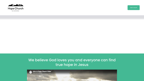 Screenshot of the Hope Church Aviemore SCIO website