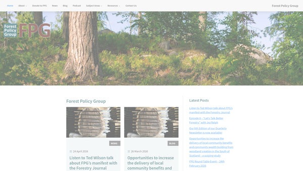 Screenshot of the The Forest Policy Group (SCIO) website