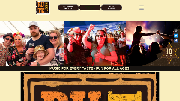 Screenshot of the ButeFest SCIO website