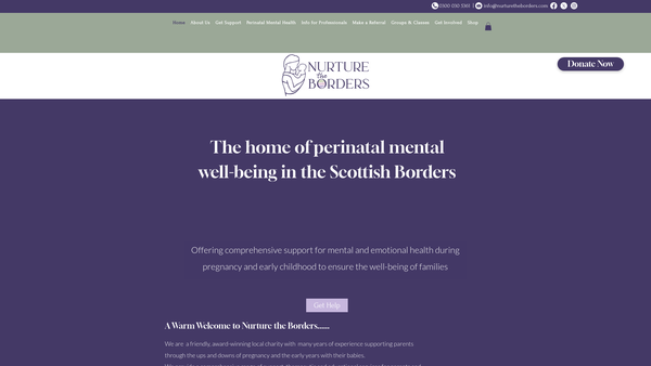 Screenshot of the Nurture the Borders SCIO website