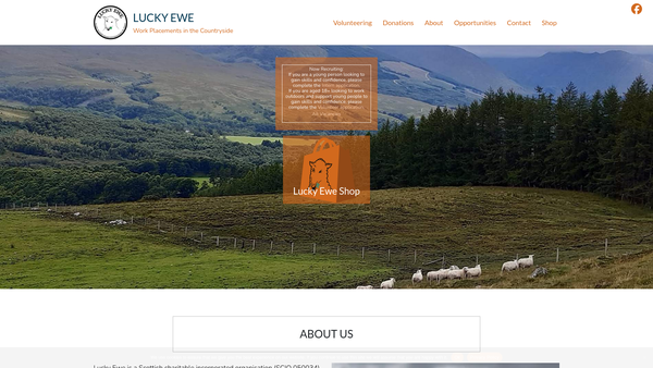 Screenshot of the Lucky Ewe website