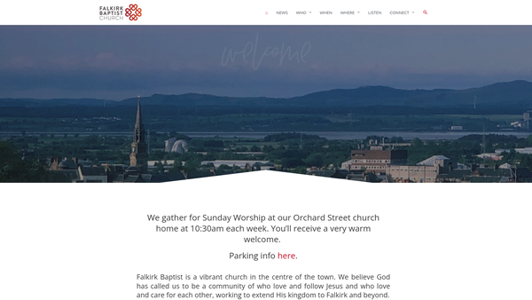 Screenshot of the Falkirk Baptist Church SCIO website
