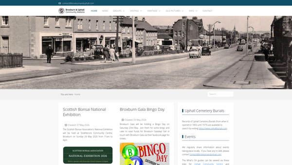 Screenshot of the Broxburn & Uphall Community Website Trust website