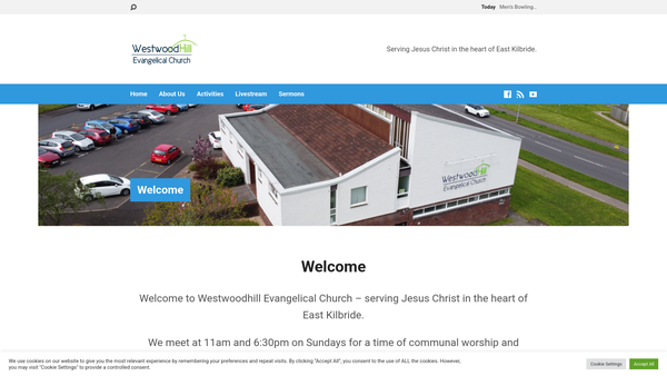 Screenshot of the Westwoodhill Evangelical Church SCIO website
