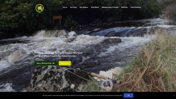 Screenshot of the Stornoway Angling Association SCIO website