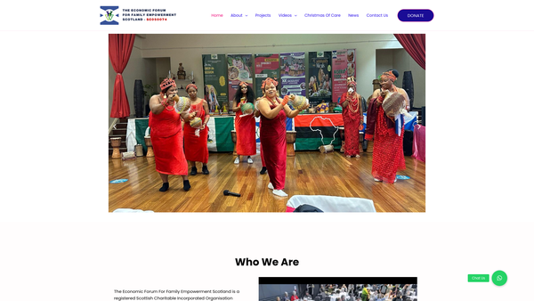 Screenshot of the The Economic Forum for Family Empowerment Scotland website